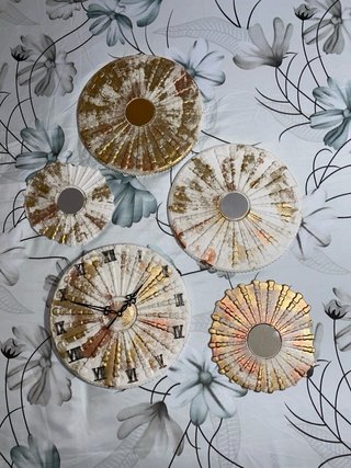Lote 4 Specchi Decorativi + Orologio