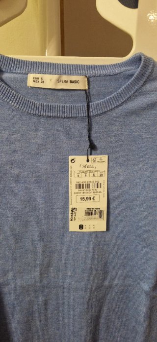Jersey Zara manga abullonada perlas Talla S