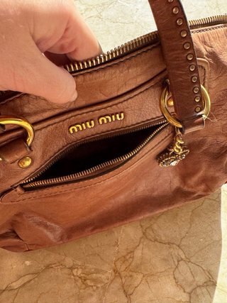 Bolso Miu Miu Piel Vintage Cognac