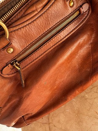 Bolso Miu Miu Piel Vintage Cognac