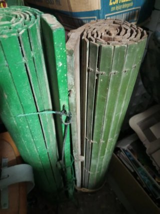 Cortinas de puerta de bambú verdes