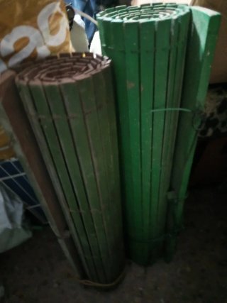Cortinas de puerta de bambú verdes