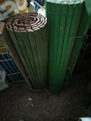 Cortinas de puerta de bambú verdes