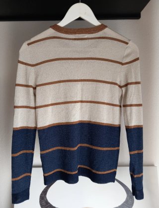 Jersey ONLY rayas lúrex beige y azul Talla XS