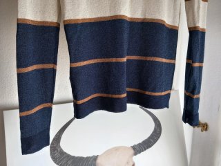 Jersey ONLY rayas lúrex beige y azul Talla XS