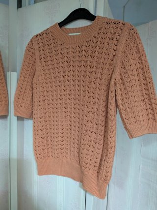 Blusa tejida algodón naranja talla única