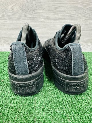 Converse donna paillettes nere platform