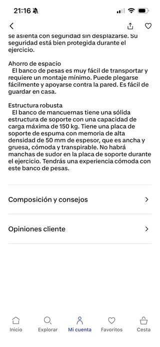 Banco de musculación Citysports
