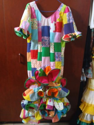 Traje de flamenca patchwork multicolor