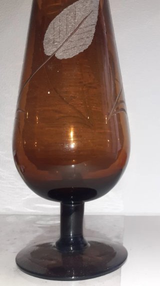 Calice artigianale in vetro ambra