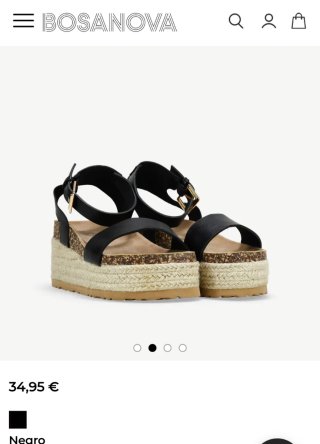 Sandalias BOSANOVA Piel Vegana Negra Talla 36