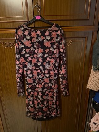 Vestito Desigual floreale nero e rosa
