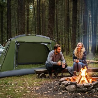 Tienda de campaña verde Night Cat