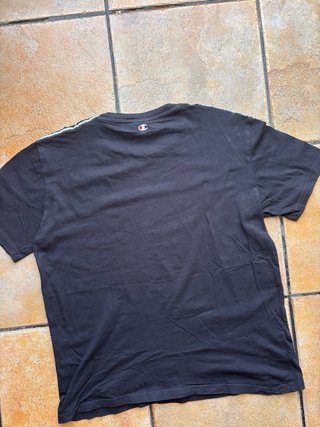 Camiseta Champion Negra Logo Tape Talla M