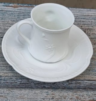 Set caffè espresso Ginori collezione "Iris Bianco"