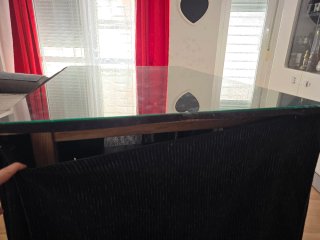 Mesa Camilla Rectangular Cristal Negra
