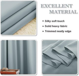 Cortine opache blu grigio per camera da letto