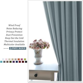 Cortine opache blu grigio per camera da letto