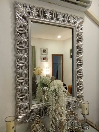 Espejo decorativo plateado
