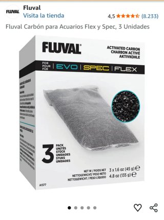 2 cajas de Fluval Carbón Activo Acuarios Flex y Sp