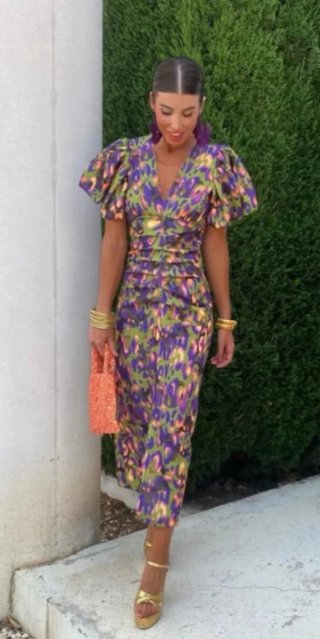 Vestido midi estampado Talla S