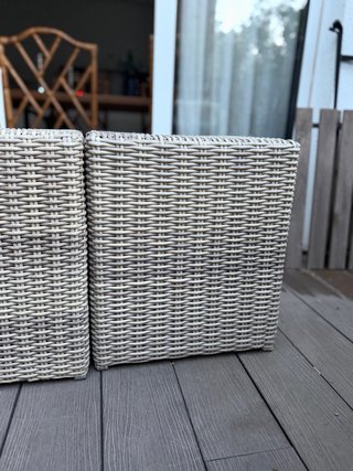 2 Pouf da esterno in rattan