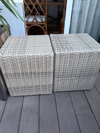 2 Pouf da esterno in rattan
