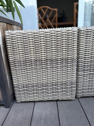 2 Pouf da esterno in rattan