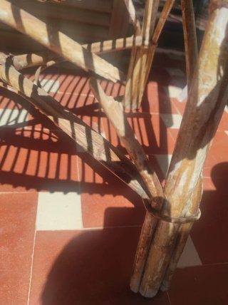 2 Sillas Mimbre Cojines Crema