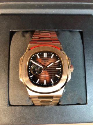 Seiko Mod - Nautilus "Open Heart" (Oro Rosa)