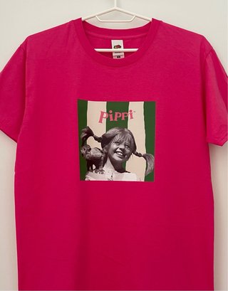 Pippi Langstrump Camiseta Fuchsia Retro Vintage