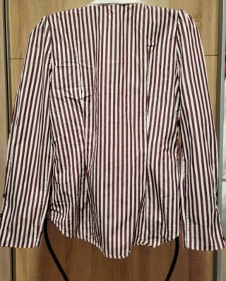 Blusa Uterqüe rayas marrón y blanco