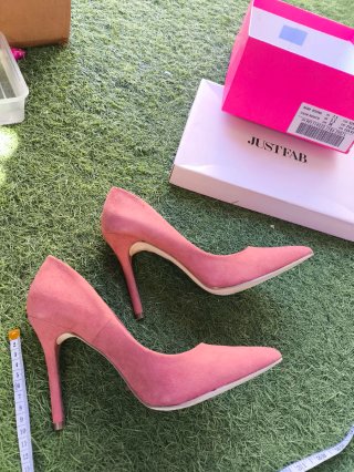 Zapatos tacón rosa JustFab talla 38 nuevos