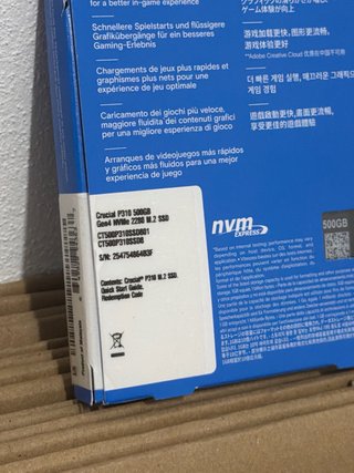 SSD Crucial P310 500GB Gen4 NVMe M.2 Novo