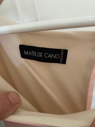 Vestido corto rosa y blanco