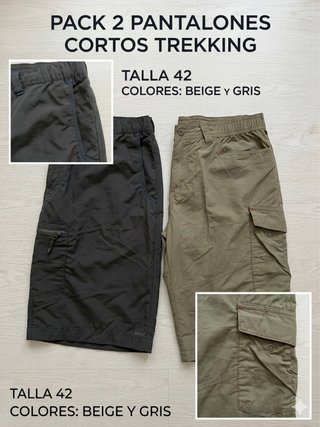 Pack 2 Pantalones cortos trekking talla 42