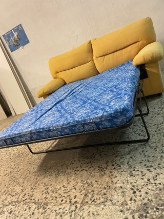 Sofá Cama Amarillo Tela