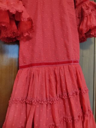 Traje de flamenca rojo volantes