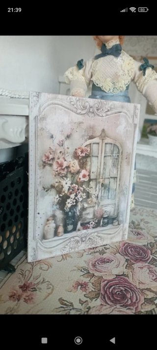 Quadro Shabby Chic in Miniatura 1:12 Casa bambole