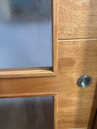 Puerta corredera madera con cristal Barcelona