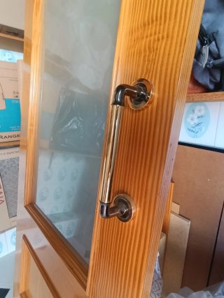 Puerta de madera con cristal corredera