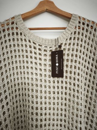 Jersey Punto Roma beige talla G nuevo