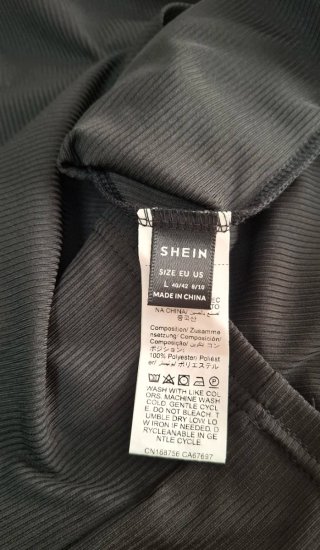 Vestido negro ajustado minimalista Shein talla L