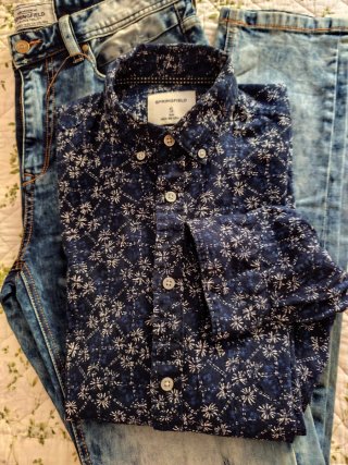 Camisa Springfield Estampada Azul Talla S