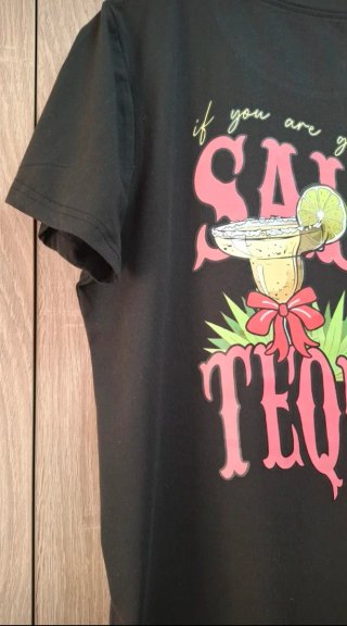 Camiseta Shein XL Estampado Tequila Espalda