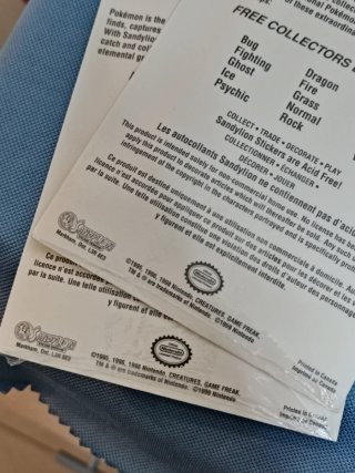 LOTE Pokémon 1999 Pegatinas Hojas Sobres Cartas x2