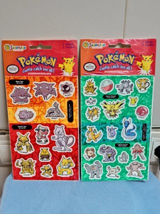 LOTE Pokémon 1999 Pegatinas Hojas Sobres Cartas x2