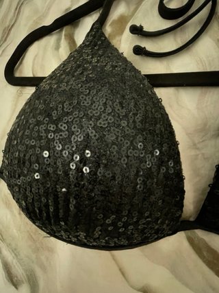 Bikini negro lentejuelas