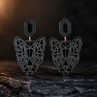 Pendientes de metacrilato negro