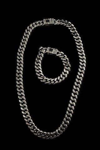 Conjunto cadena + pulsera estilo Cubano